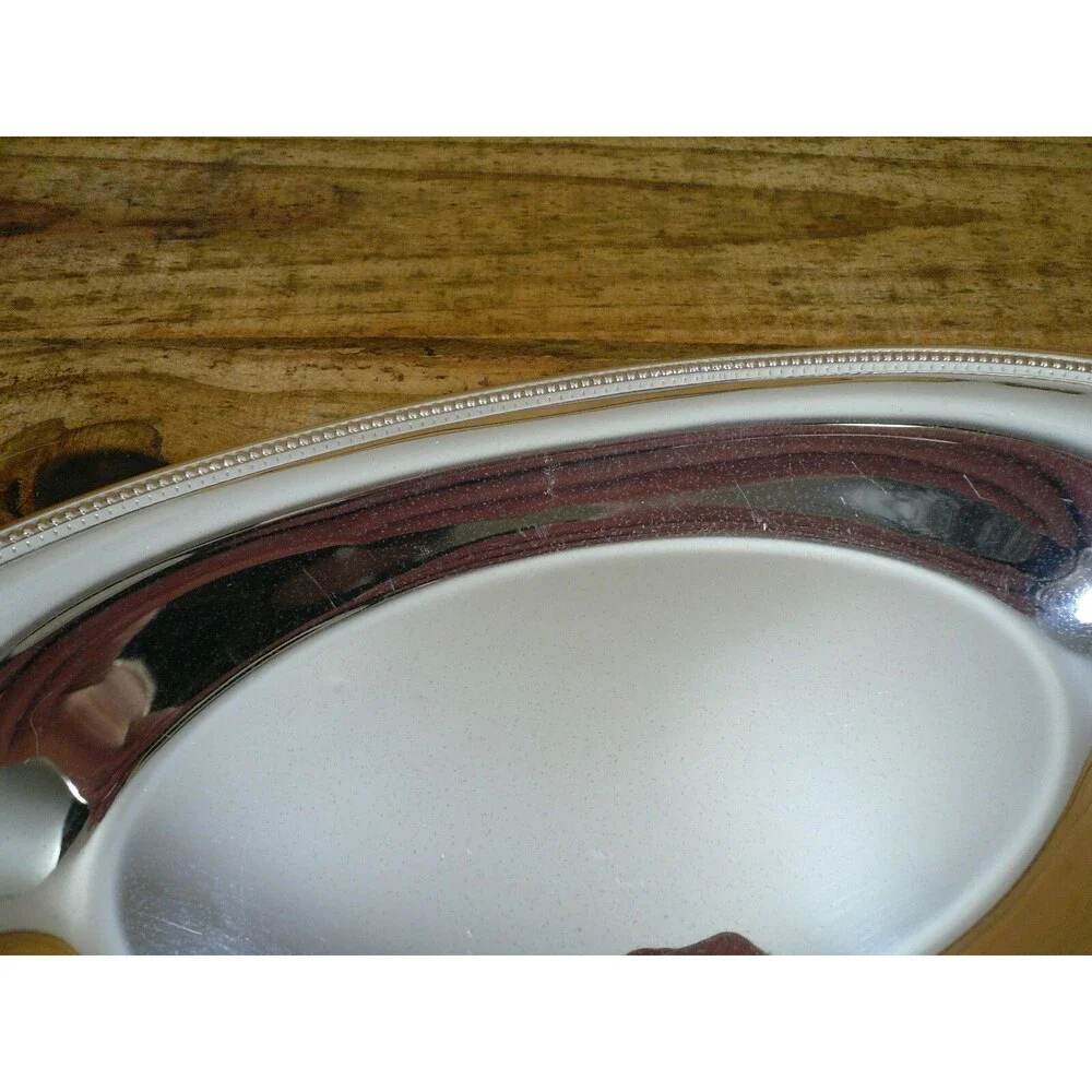 Oneida Beaded Bread Tray Silver Plate 13 1/2